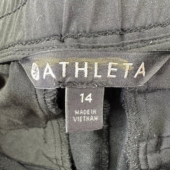 Athleta Pants Women 14 Black Cabo Linen Wide Leg Relaxed Casual Vacation Neutral - Picture 4 of 12